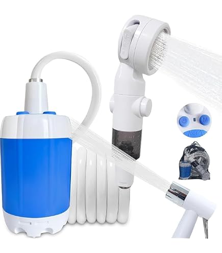 Amazon | ポータブルキャンプシャワーポンプ - 充電式アウトドア